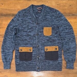 Goodale Blue Cardigan Sweater | Men’s Button Front Knit | Size M
